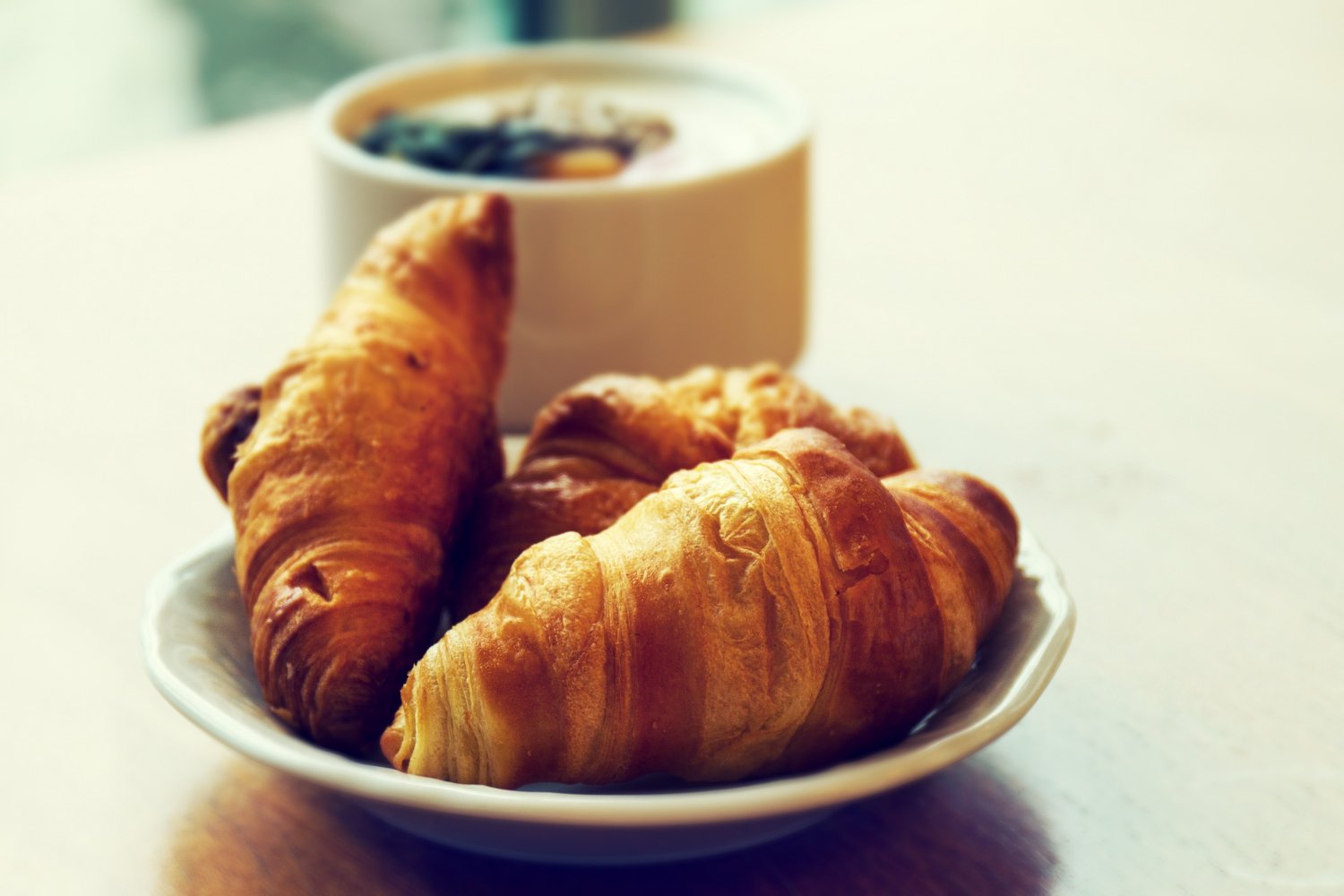 A golden croissant, close up